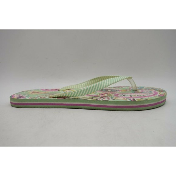 Vera Bradley Green Multi-Color Casual Slide Flip Flop Sandals Shoes Womens 7 - 8 - Picture 2 of 10